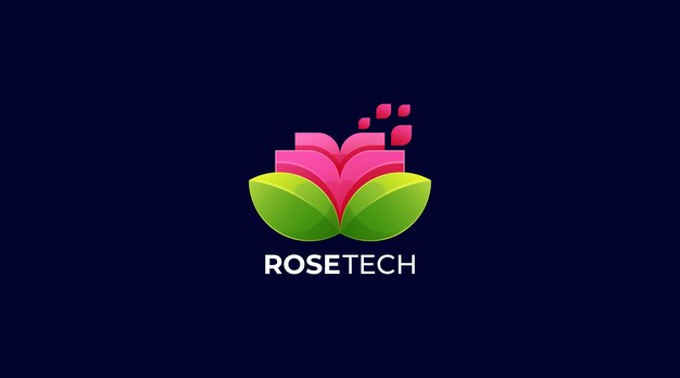 Technika Czerwona Róża Geometria Wielokątów Ikona Elementu Logo Firmy
