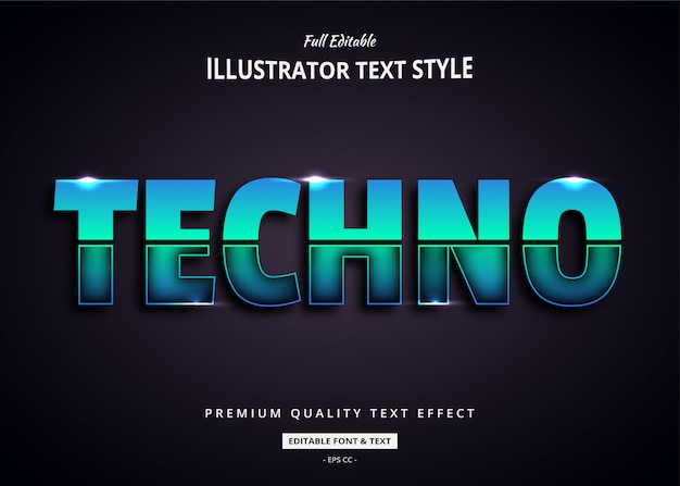 Techno Future 3d Efekt Stylu Tekstu