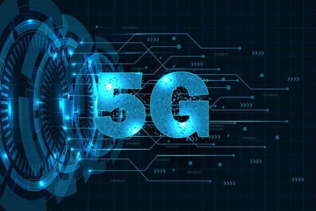 Technologia 5G tło Światowa sieć szybkiej innowacji dane połączenia