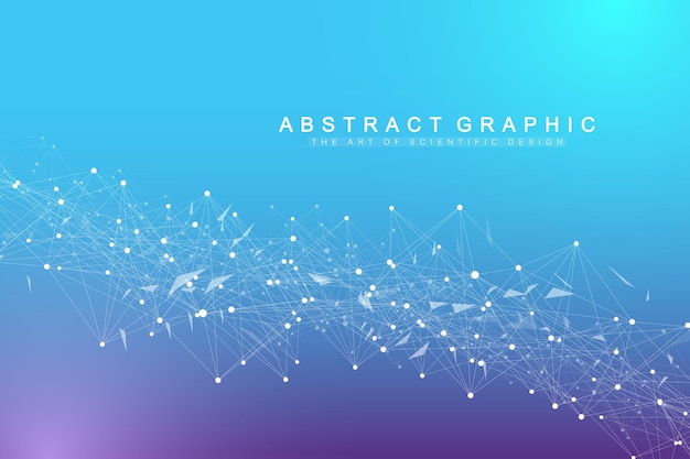 Technologia Abstrakcyjne Tło Z Połączoną Linią I Kropkami Wizualizacja Dużych Danych Wizualizacja Tła Perspektywy Sieci Analityczne Ilustracja Wektorowa