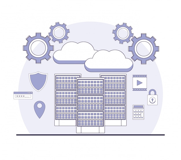 Plik wektorowy technologia centrum danych