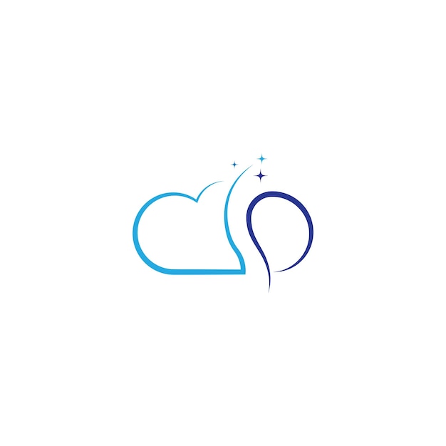 Technologia Chmury Wektor Logo Szablon Wektor Projektu