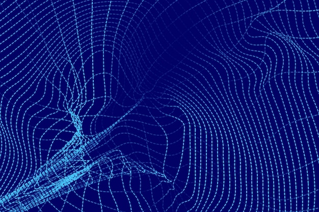 Technologia Cyfrowa Fala Abstrakcyjne Tło Z Kropkami I Liniami Poruszającymi Się W Przestrzeni Futurystycznej Nowoczesnej