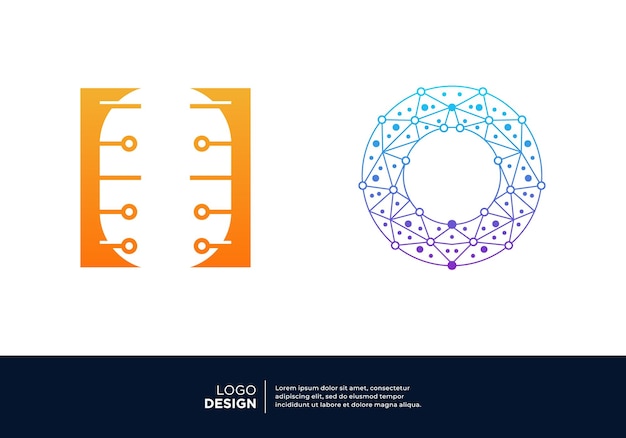 Plik wektorowy technologia cyfrowa początkowa numer 0 projekt logo