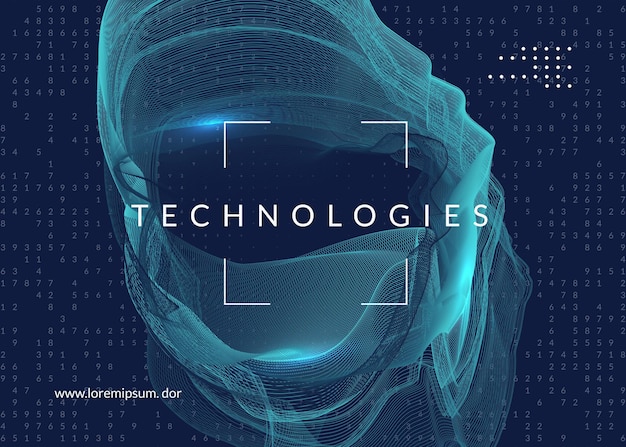 Technologia cyfrowa streszczenie tło. Sztuczna inteligencja, głębokie uczenie i koncepcja big data. Wizualizacja techniczna dla szablonu bazy danych. Cyber technologia cyfrowa streszczenie.