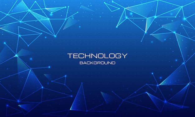 technologia cyfrowe dane cyber poli linia i kropka na niebieskim tle technologia sieć połączeń
