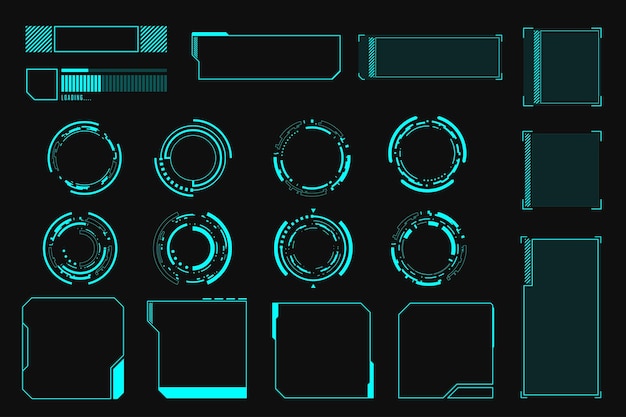 Technologia futurystyczna ramka HUD technologia element projektowania cyberpunk