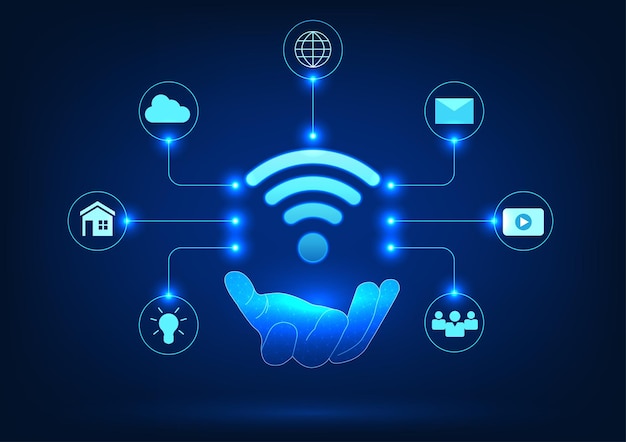 Technologia Internetu Rzeczy z kompatybilnością Wi-Fi z połączeniem Wi-Fi w ręku