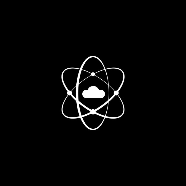 Plik wektorowy technologia jądrowa chmura wektorowa logo projektowanie