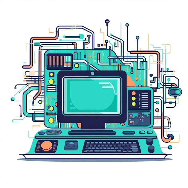 Technologia Komputerowa Pc Ekran Stacjonarny Izolowany Monitor Internetowy Laptop Wyświetlacz Cyfrowy Bu