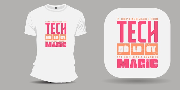 Technologia Magic biały projekt koszulki