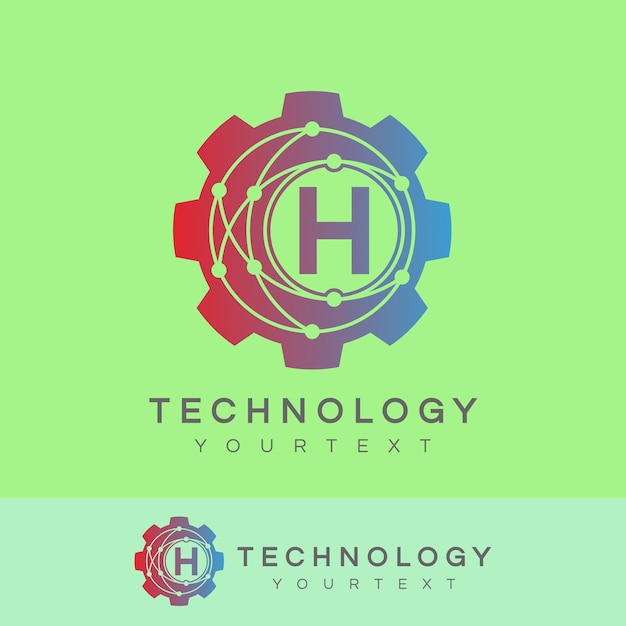 Technologia Początkowa Litera H Projektowanie Logo