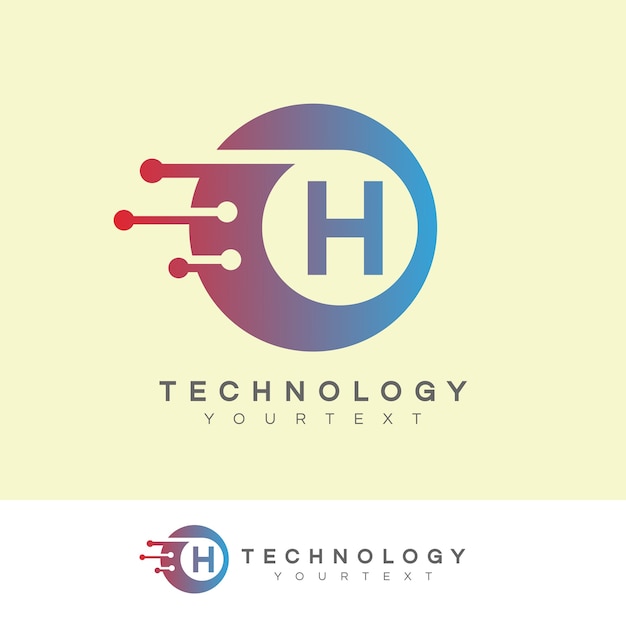 Technologia Początkowa Litera H Projektowanie Logo