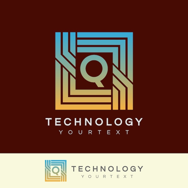 Technologia Początkowa Litera Q Logo Design