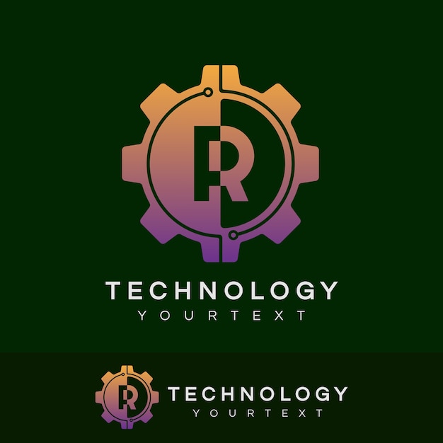 Technologia Początkowa Litera R Logo Projektu