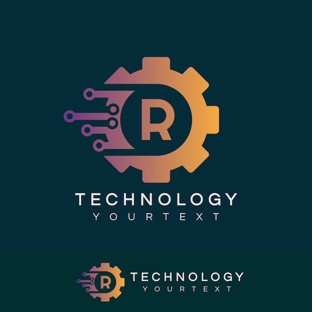 Plik wektorowy technologia początkowa litera r logo projektu