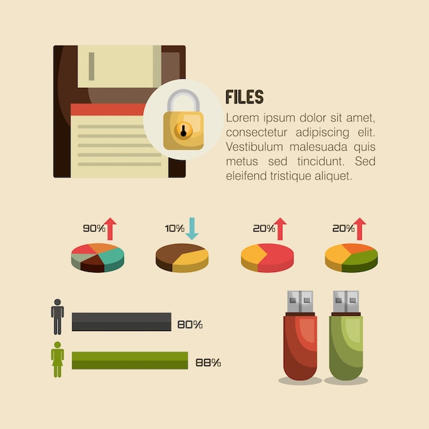 Plik wektorowy technologia projektowania retroinfograficznego