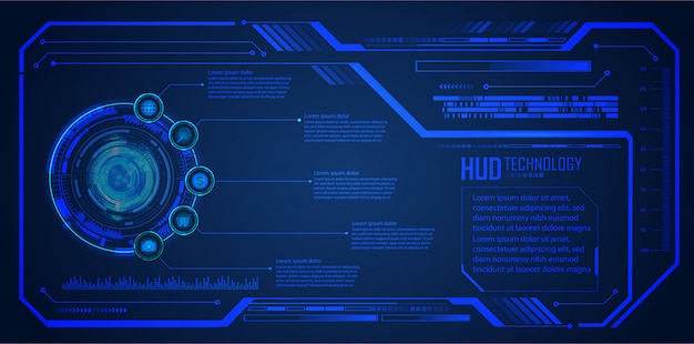 Technologia Przyszłości Obwodu Binarnego, Niebieskie Tło Bezpieczeństwa Cyber Hud,