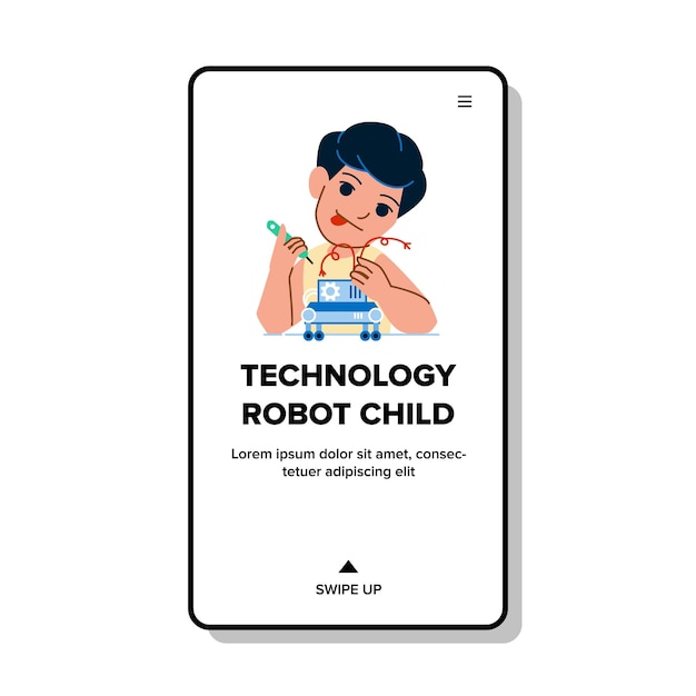 Technologia Robota Wektor Dziecka