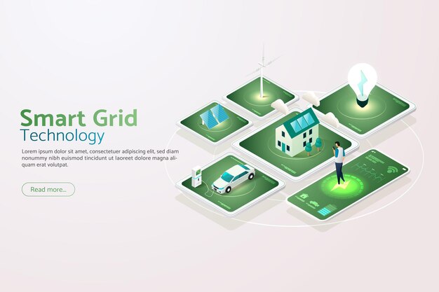 Technologia Smart Grid Ekologiczna ładowarka do samochodów elektrycznych Turbiny wiatrowe i panele słoneczne Podłączanie v
