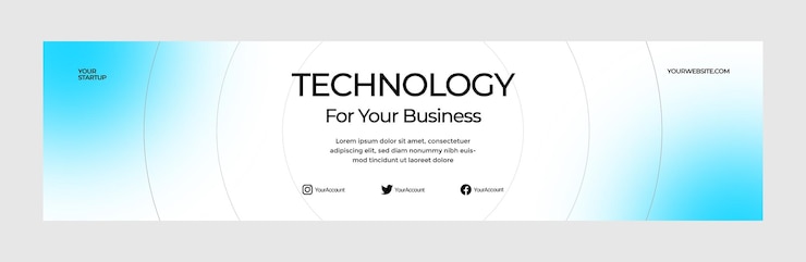 Wektor technologia startup portfolio linkedin baner minimalistyczny darmowy szablon premium wektor