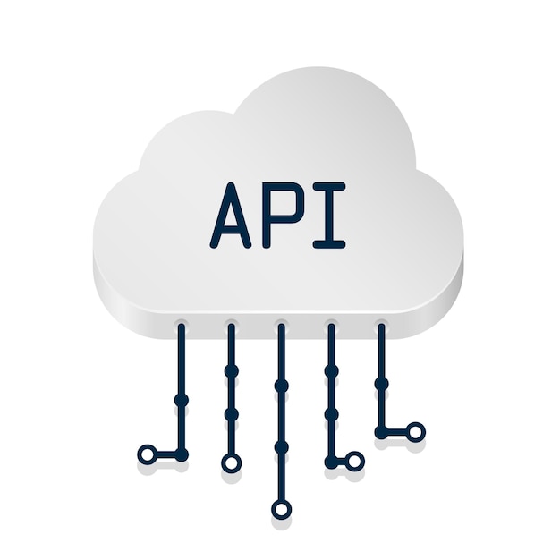 Technologia Znakowania 3d Cloud Api Na Białym Tle