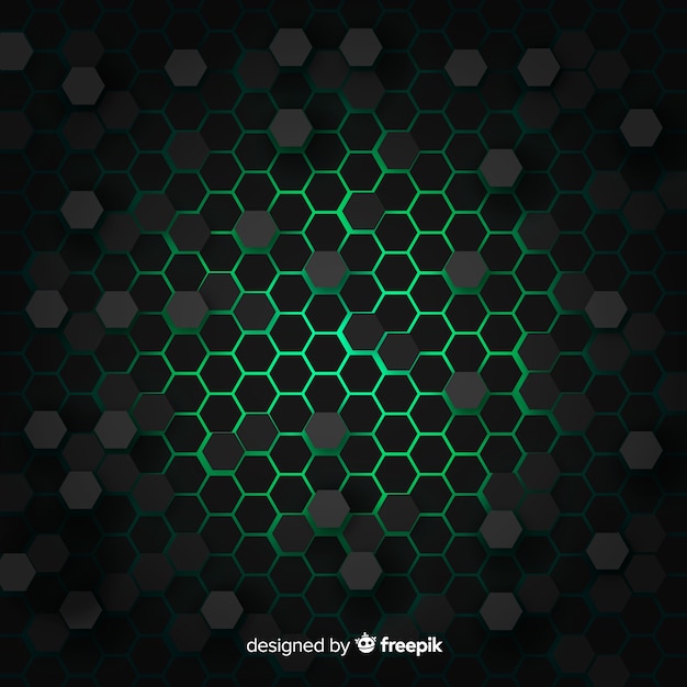 Technologiczny honeycomb tło w zieleni