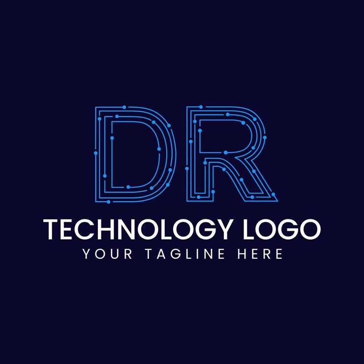 Wektor technology outline font letter z kropkami i liniami