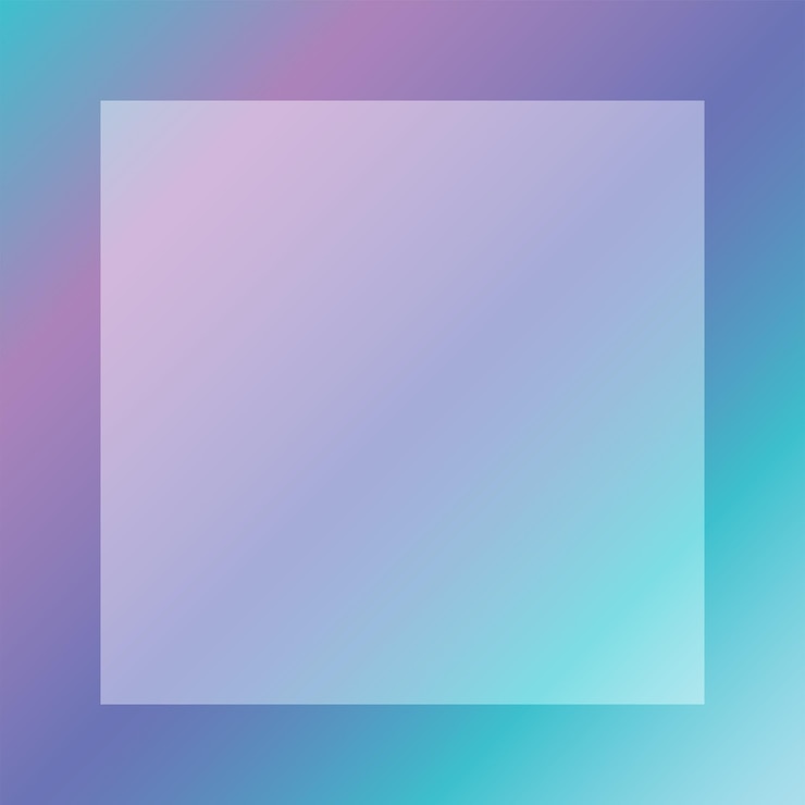 Wektor tęcza fioletowy niebieski gradient kwadrat transparent tło. ilustracja wektorowa