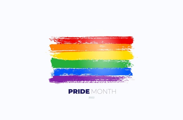 Tęczowa Duma Lgbt Flaga Obrysu Pędzla Malowania Stylu Lesbijki Gejów Biseksualnych I Transpłciowych Praw Miesiąc Dumy Symbol Miesiąca Dumy Wsparcie Czerwca Izolowany Na Białym Tle