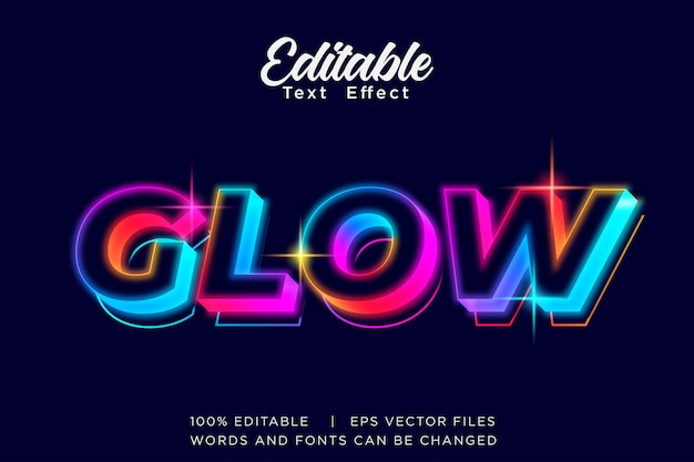 Tęczowy Efekt Neonów Glow Efekt Tekstu