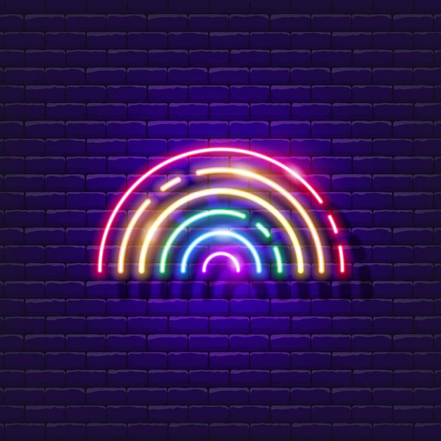 Tęczowy Neon Dla Koncepcji Gay Pride