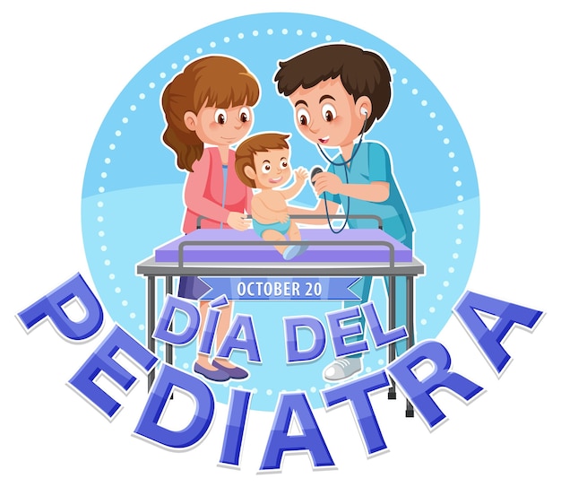 Tekst Dia Del Pediatra Z Postacią Z Kreskówek