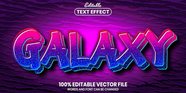 Tekst Galaxy, edytowalny efekt tekstowy w stylu czcionki