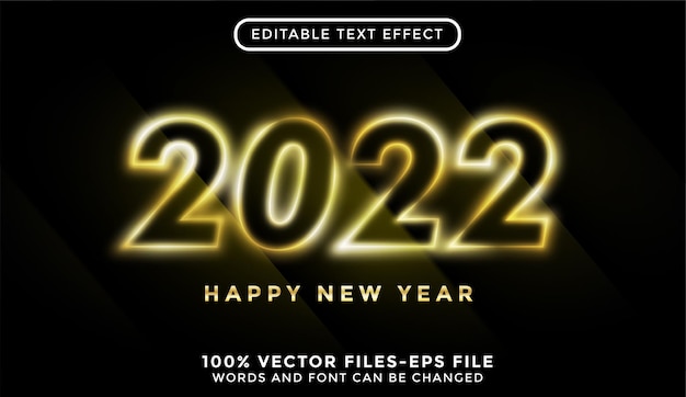 Tekst Nowego Roku Ze Złotą Teksturą. Edytowalne Wektory Premium Z Efektem Tekstowym
