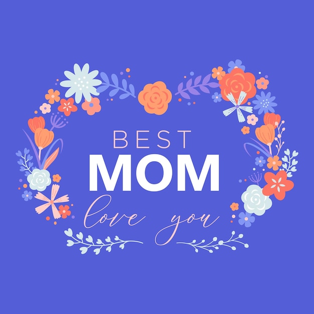 Tekst Powitania Dnia Matki Z Kwiatowym Ozdobnym Wektorem Ilustracji