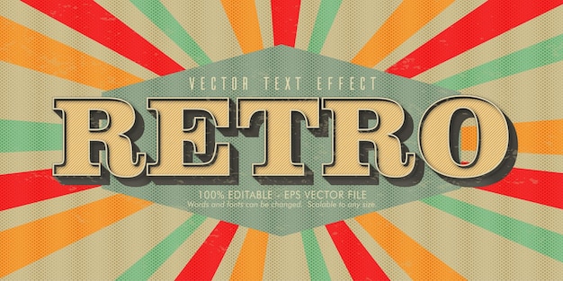 Tekst retro, edytowalny efekt tekstowy w starym stylu