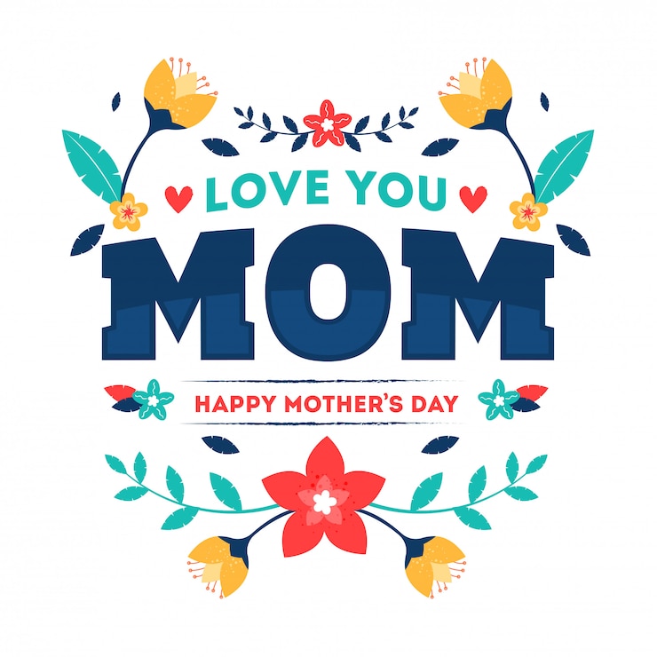 Wektor tekst typografii love you mom