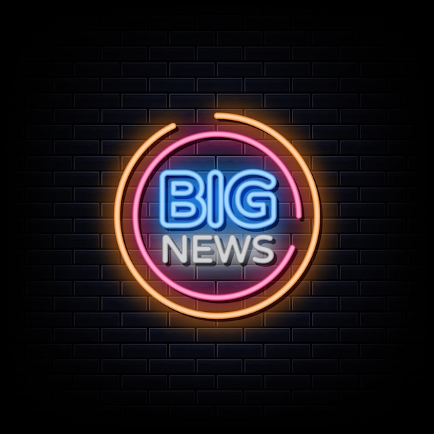 Plik wektorowy tekst w stylu big news neon signs