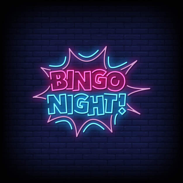 Tekst W Stylu Bingo Night Neon Signs