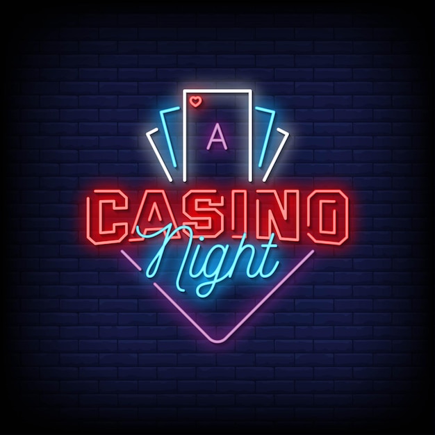 Tekst W Stylu Casino Night Neon Signs