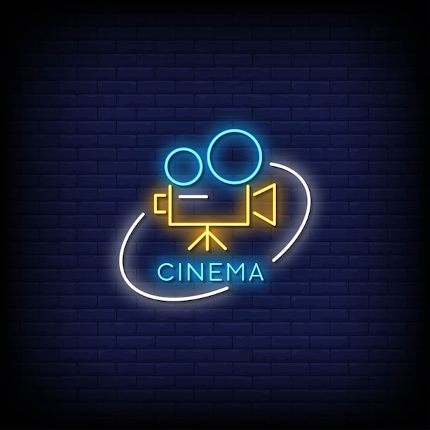 Plik wektorowy tekst w stylu cinema neon signs