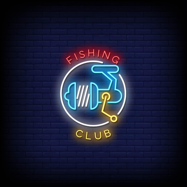 Tekst W Stylu Fishing Club Neon Signs