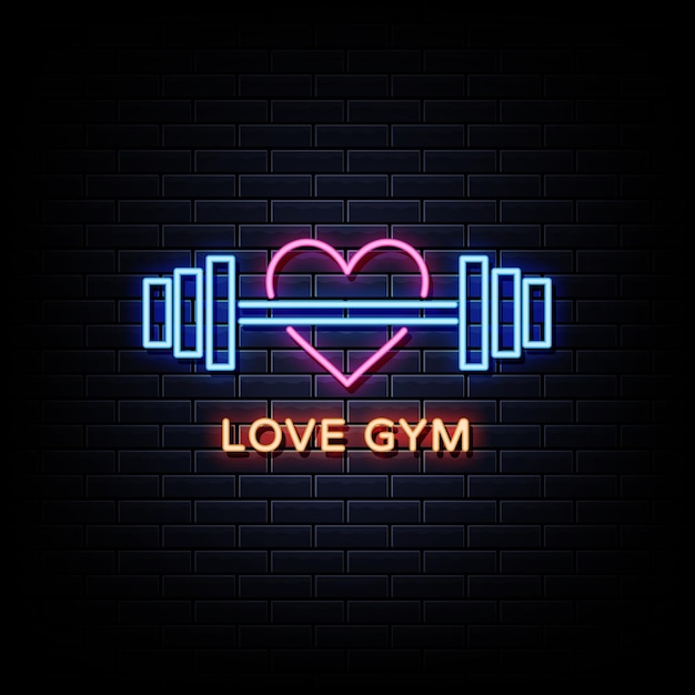 Tekst W Stylu Love Gym Neon Signs