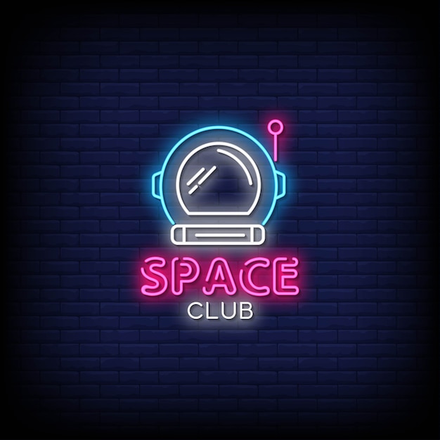 Tekst W Stylu Space Club Neon Signs