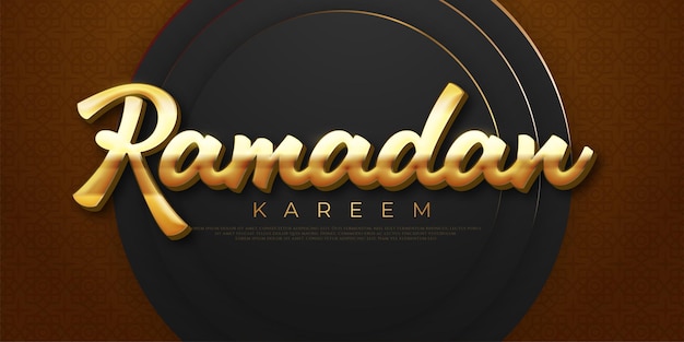 Plik wektorowy tekst wektorowy ramadan kareem z edytowalnym efektem stylu 3d