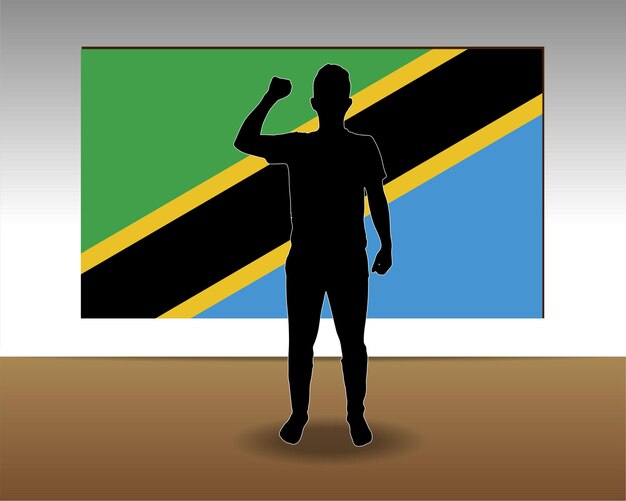 Tekstura papieru flagi Tanzanii pojedynczy element projektowania wektorowego