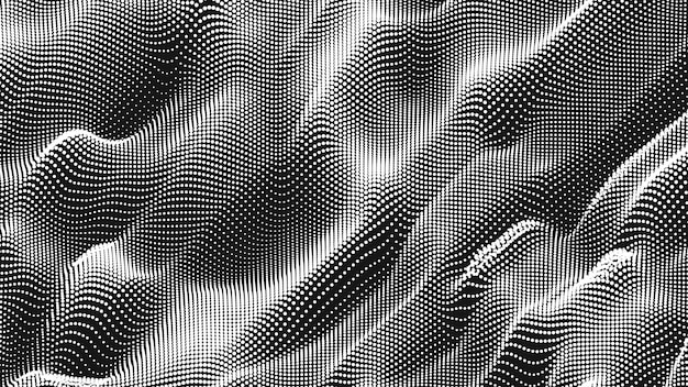Tekstura szumu fali punktowej Abstrakcyjne tło kropki Technologiczne tło cyberprzestrzeni