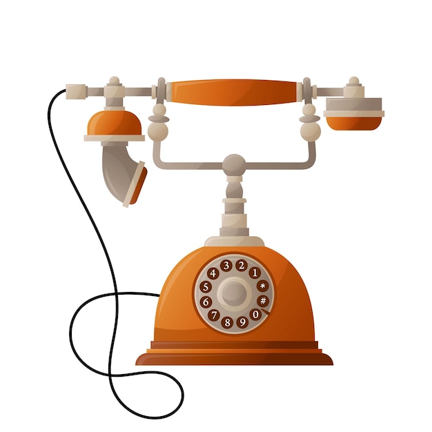 Telefon Telefon starożytny Antyczny przedmiot komunikacyjny lub wnętrz Antyczny telefon pomarańczowy