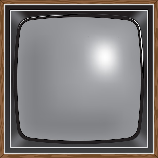 Plik wektorowy telewizor w stylu retro z kwadratowym ekranem